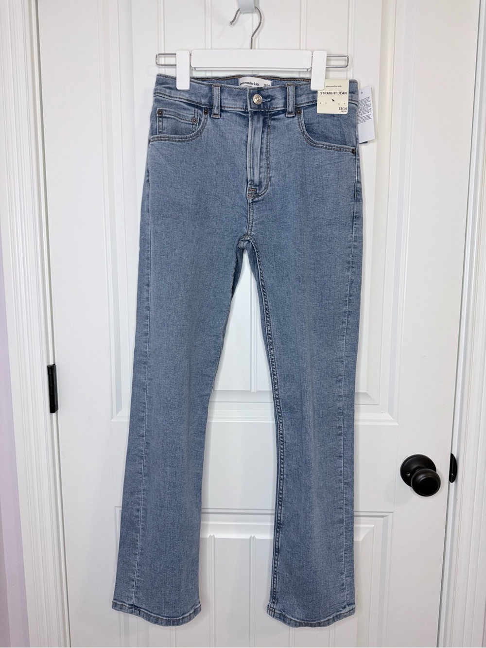 NWT abercrombie Kids Light Blue Straight Leg Jeans